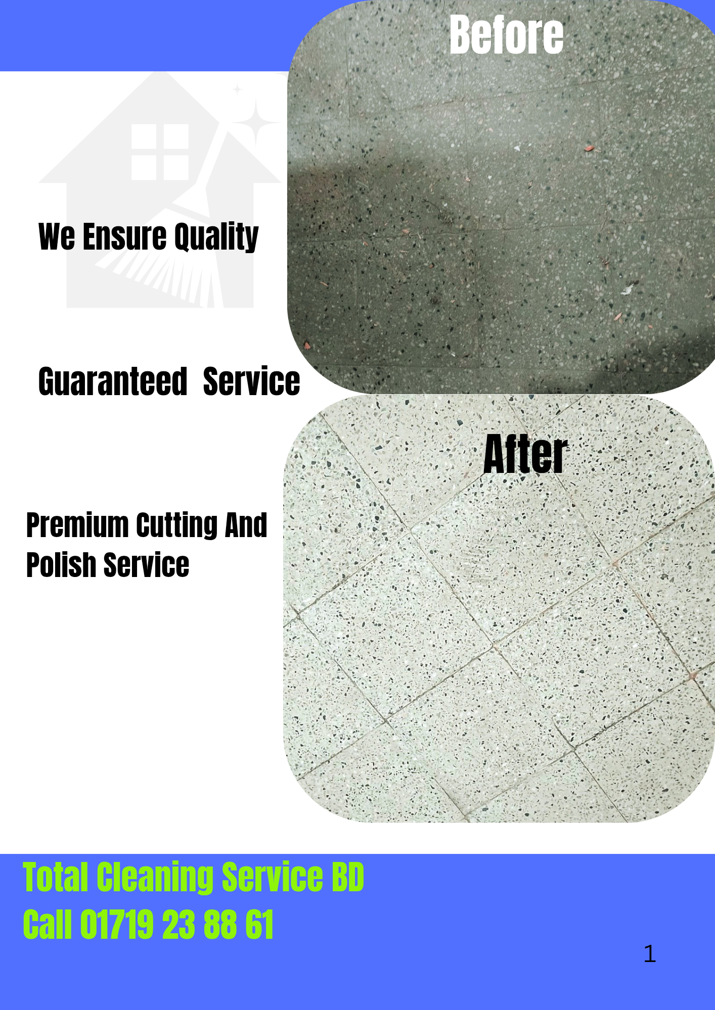 Mosaic floor cutting and polishing service in Motijhel Dhaka by Total Cleaning Services BD